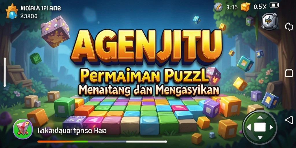 Tampilan gameplay AGENJITU yang penuh warna dan menarik.