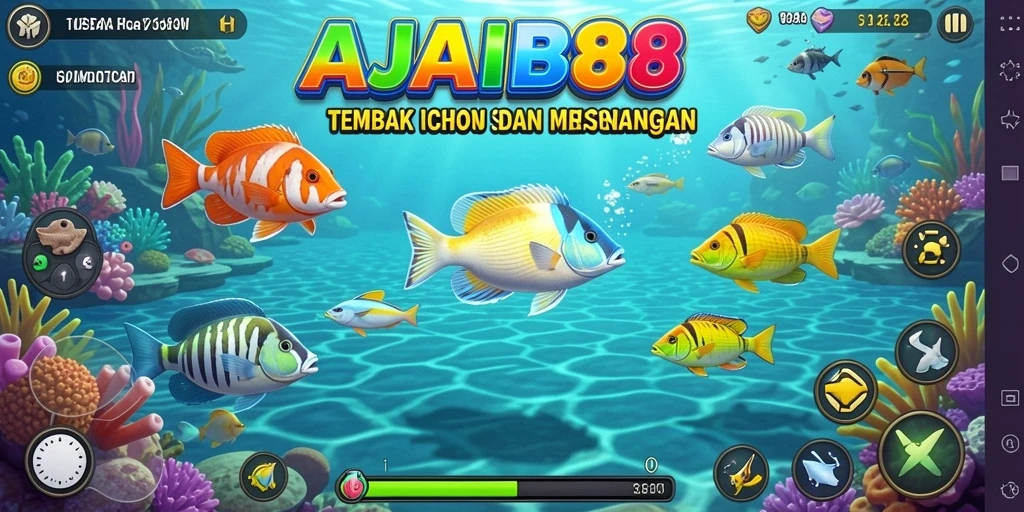 Screenshot utama AJAIB88 menampilkan gameplay Tembak Ikan yang seru.