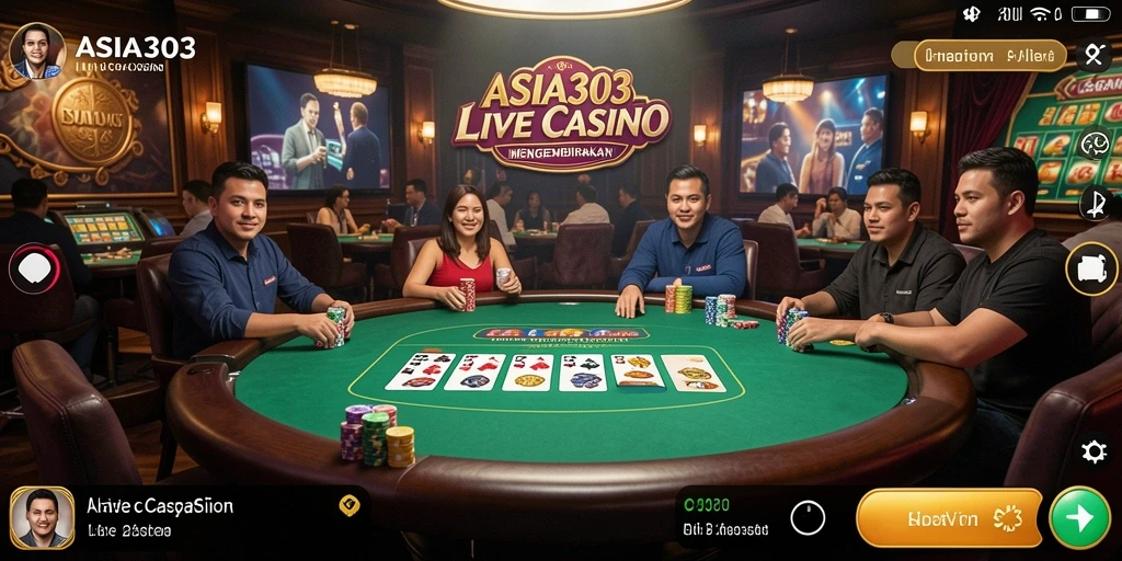 Tampilan gameplay Live Casino yang seru dan interaktif di ASIA303.