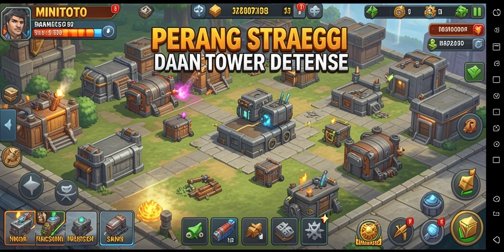 Tampilan gameplay menegangkan saat melindungi menara dari serangan musuh.