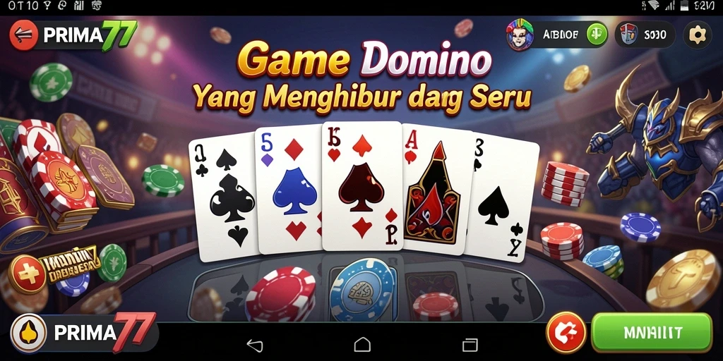 Screenshot gameplay <strong>PRIMA77</strong> menampilkan keseruan permainan Domino.