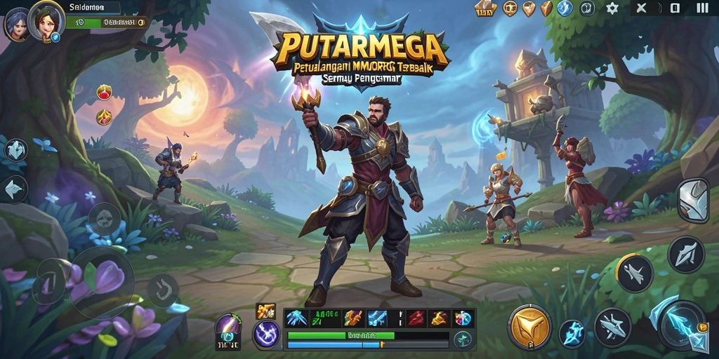 Tampilan gameplay seru dalam dunia fantasia PUTARMEGA.