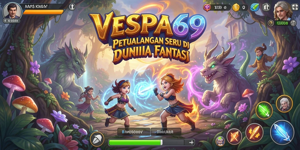 Tampilan aksi seru dalam game RPG VESPA69 dengan karakter unik.